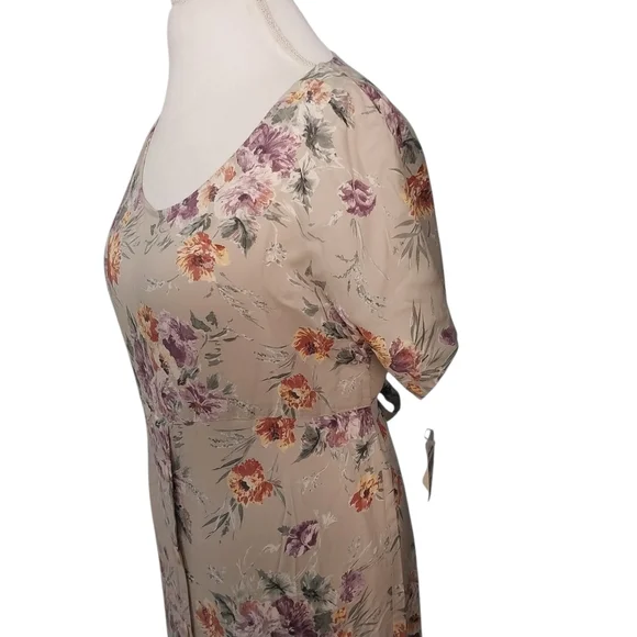 Vtg Susan Burrowes Size Large 90s Country Springtime Floral Cottagecore Dress - Picture 5 of 16